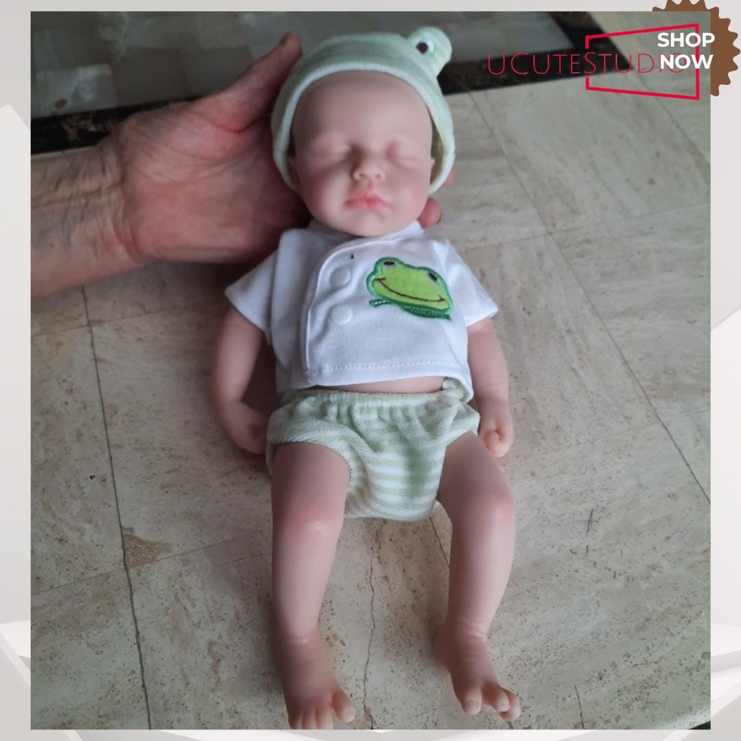 Handmade 12-Inch Lifelike Micro Preemie Boy Full Silicone sleepy Baby Doll – Realistic Full Body Reborn Mini Doll Bali Seller rebornbabydolls.shop