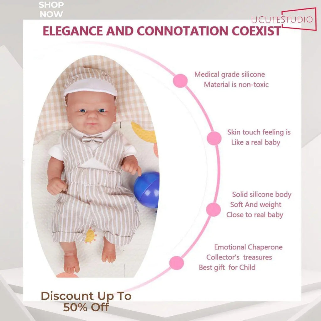 14-Inch Full Body Silicone Reborn Baby Doll - Realistic Boy, Ultra-Soft & Lifelike, DIY Blank for Collectors And Children’s Toys 1.65kg rebornbabydolls.shop