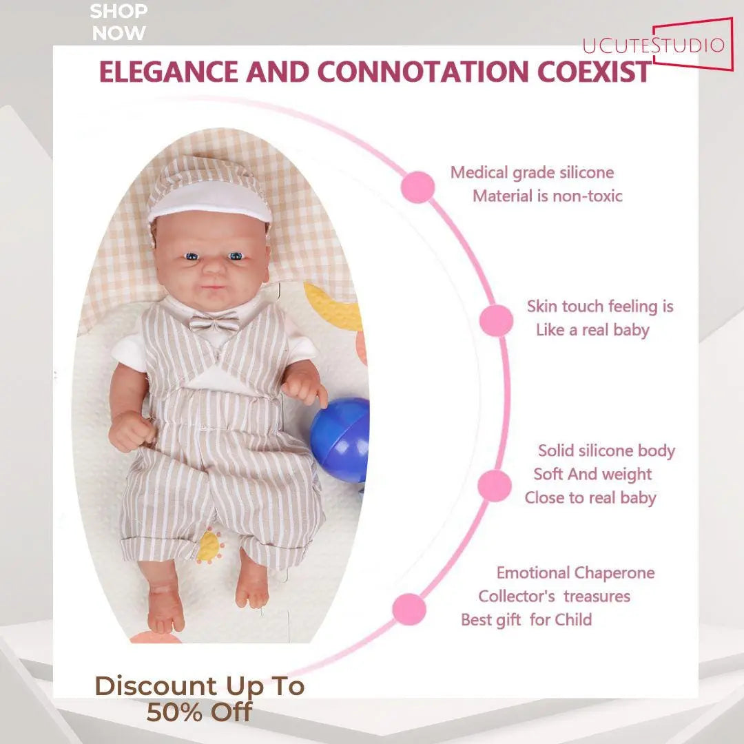 14-Inch Full Body Silicone Reborn Baby Doll - Realistic Boy, Ultra-Soft & Lifelike, DIY Blank for Collectors And Children’s Toys 1.65kg rebornbabydolls.shop