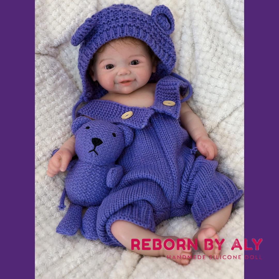 Lifelike 18" Full Body Silicone Baby Girl Doll - Rooted Mohair & Soft Touch rebornbabydolls.shop