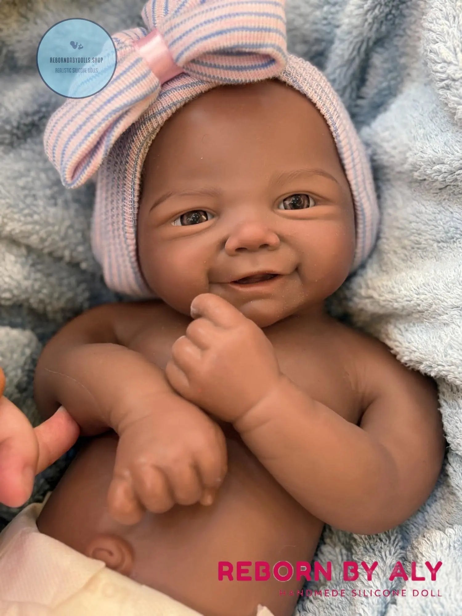 18" Lifelike Dark Skin Silicone Reborn Baby Doll, Open Mouth, Full silicone soft Body for Realistic Play, African American Newborn Toy Gift rebornbabydolls.shop