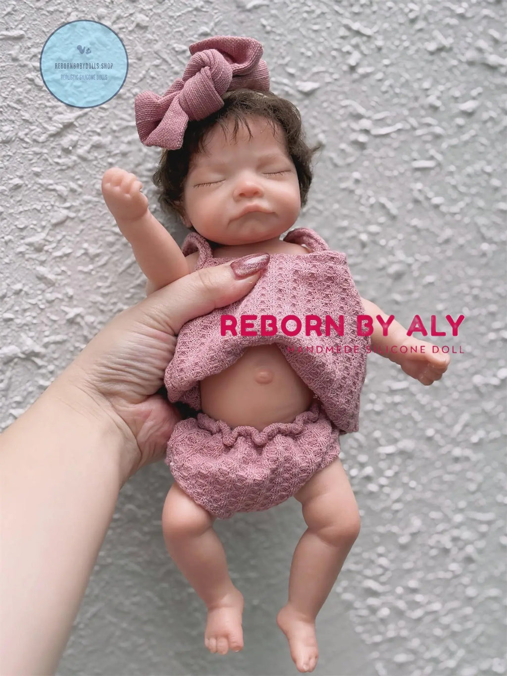 26cm Handmade Solid Silicone Reborn Girl Doll | Waterproof & Lifelike Newborn with Rooted Hair, Soft Touch, Perfect children Gift rebornbabydolls.shop