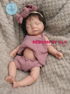 26cm Handmade Solid Silicone Reborn Girl Doll | Waterproof & Lifelike Newborn with Rooted Hair, Soft Touch, Perfect children Gift rebornbabydolls.shop
