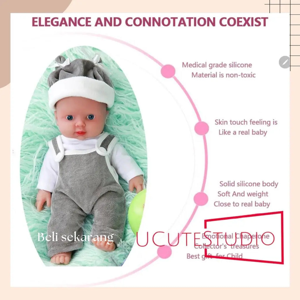 30cm 1100g 100% Full Body Silicone Lifelike Reborn Baby Boy Doll with Opened Eyes - Perfect Gift for Children, Includes Clothes rebornbabydolls.shop