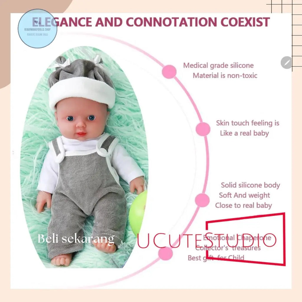 30cm 1100g 100% Full Body Silicone Lifelike Reborn Baby Boy Doll with Opened Eyes - Perfect Gift for Children, Includes Clothes rebornbabydolls.shop