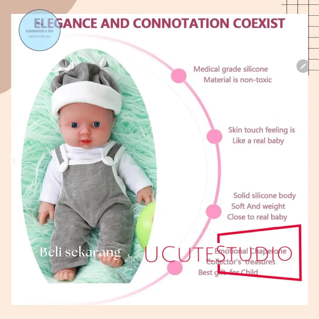 30cm 1100g 100% Full Body Silicone Lifelike Reborn Baby Boy Doll with Opened Eyes - Perfect Gift for Children, Includes Clothes rebornbabydolls.shop