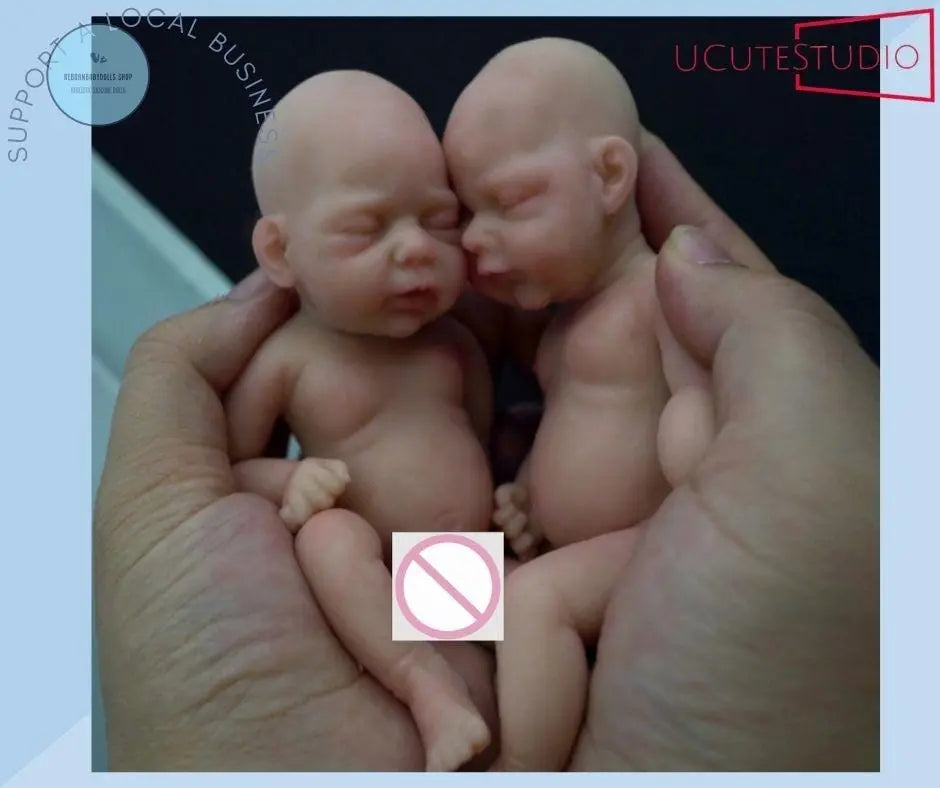 6'' Micro Preemie Full Body Silicone Baby Twin Dolls - Lifelike Mini Reborn Babies, Perfect Gift for Children, Anti-Stress Toy Bali Seller rebornbabydolls.shop