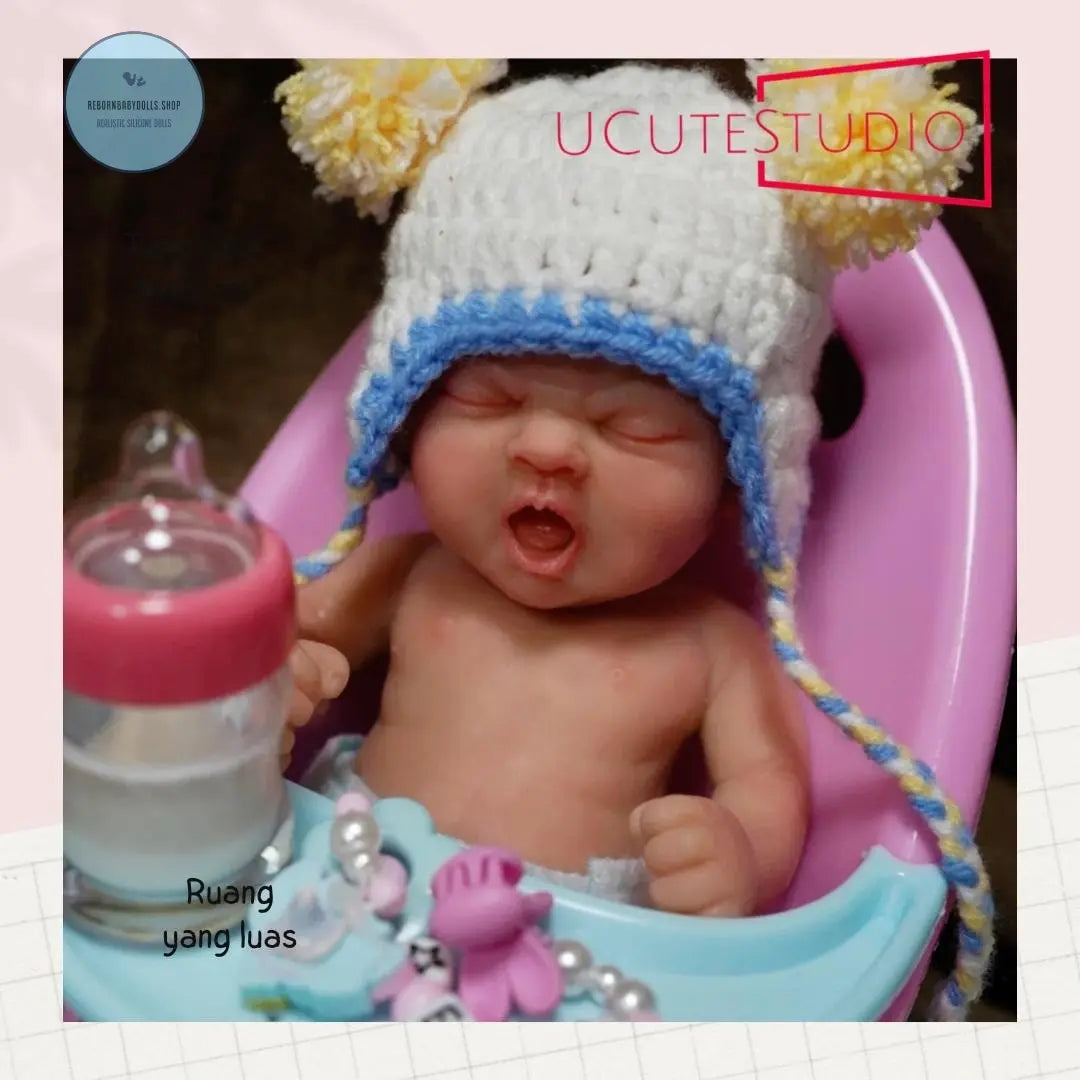 7-Inch Full Body Silicone Angry Reborn Baby Doll - Realistic Mini Doll for Kids, Boy & Girl, Perfect Anti-Stress Gift Bali Seller rebornbabydolls.shop