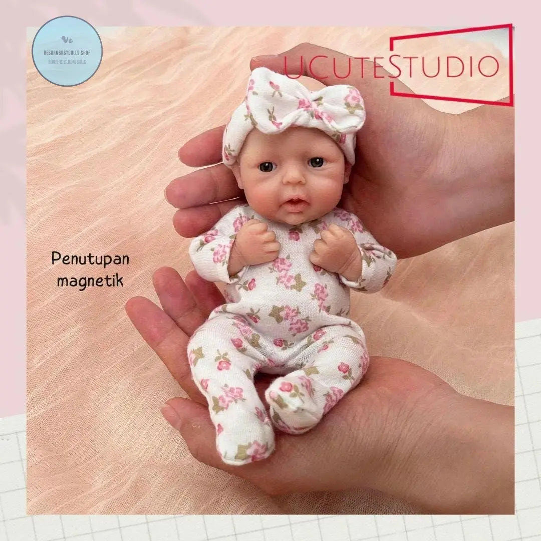 7-Inch Reborn Baby Girl Doll - Handcrafted Realistic Full Body Platinum Silicone Mini Doll Child Friendly rebornbabydolls.shop