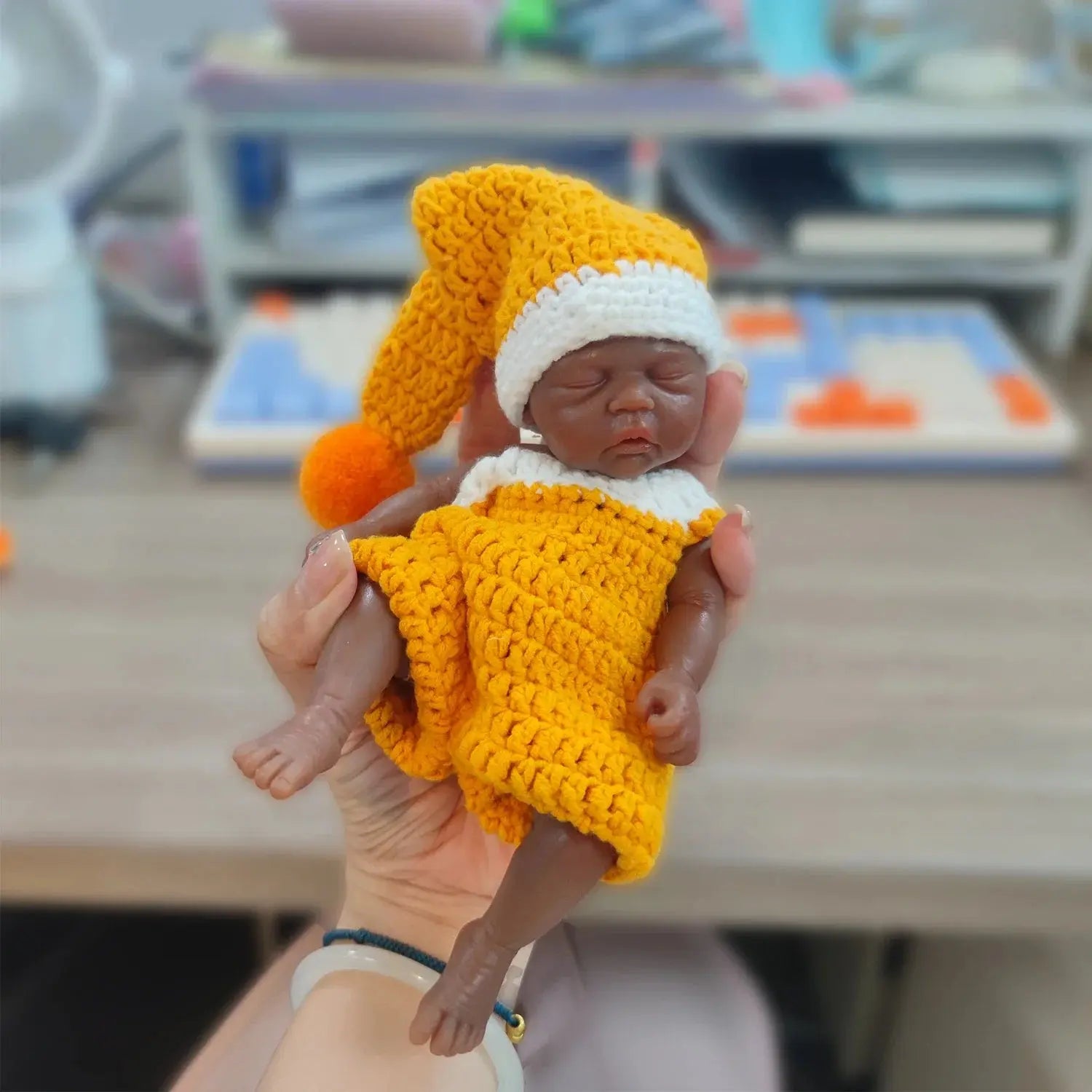 Image of Reborn Baby Dolls Full Body Silicone Baby Reborn Dolls 7 Inch Black