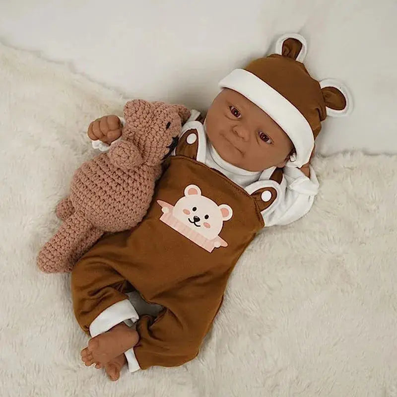 Image of Reborn Baby Dolls 14Inch 36Cm Full Body Silicone Black African