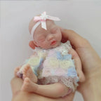 Image of Reborn Baby Dolls Sleeping 7 Inch Silicone Full Body Girl Miniature