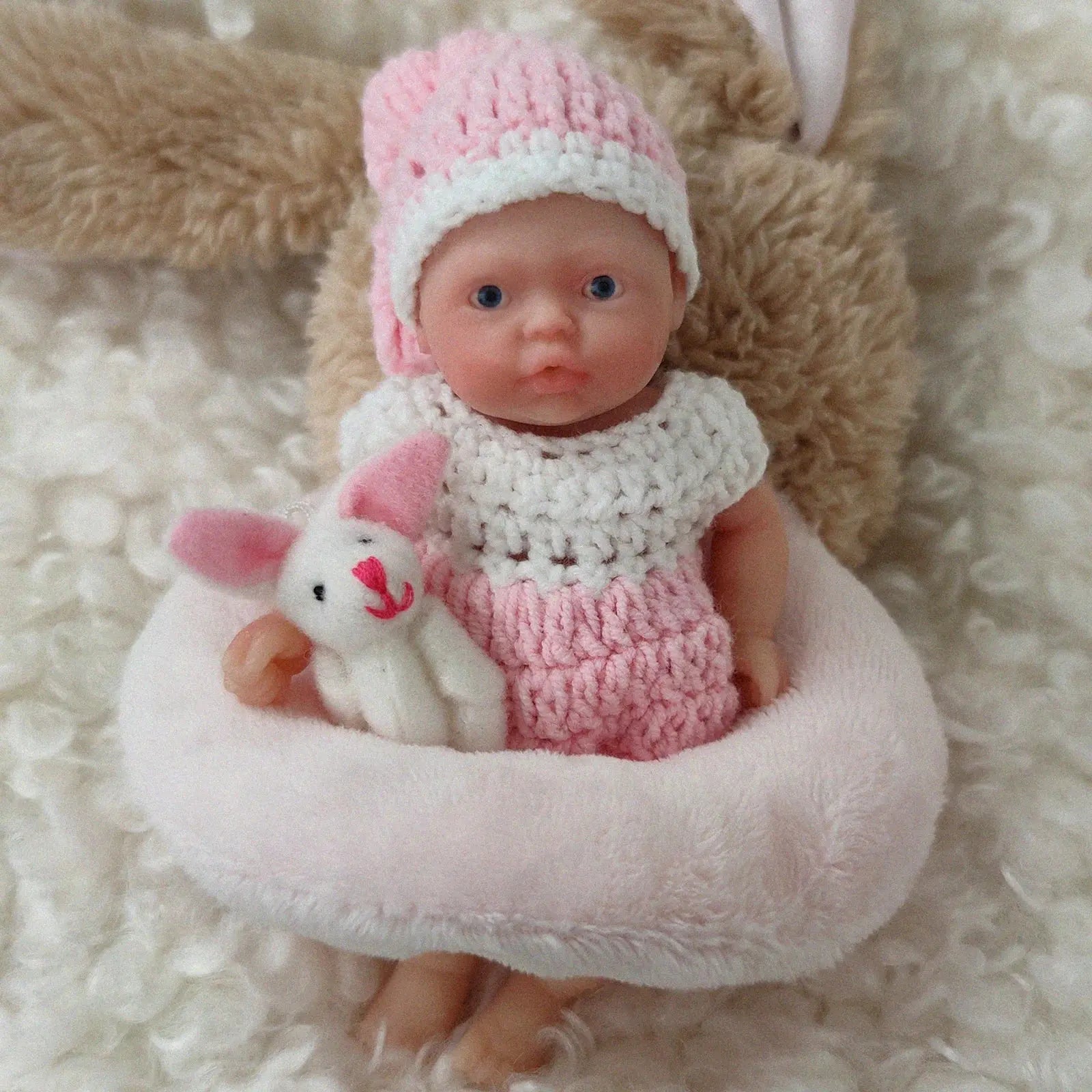 Image of Reborn Baby Dolls 4.5 Inch Reborn Baby Dolls Sleeping Silicone Full