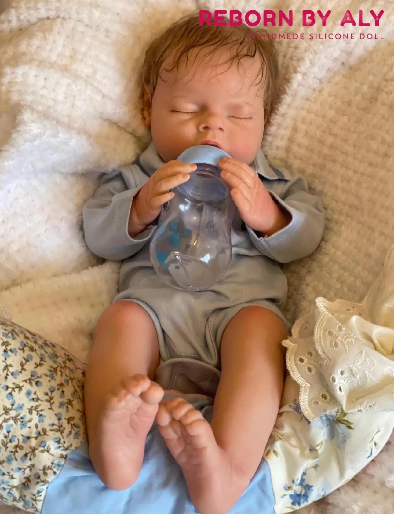Full Solid Silicone Reborn Baby Doll - Open Mouth, Rooted Hair Option - Lifelike Newborn Art Doll - Doll Gift - reborn doll rebornbabydolls.shop