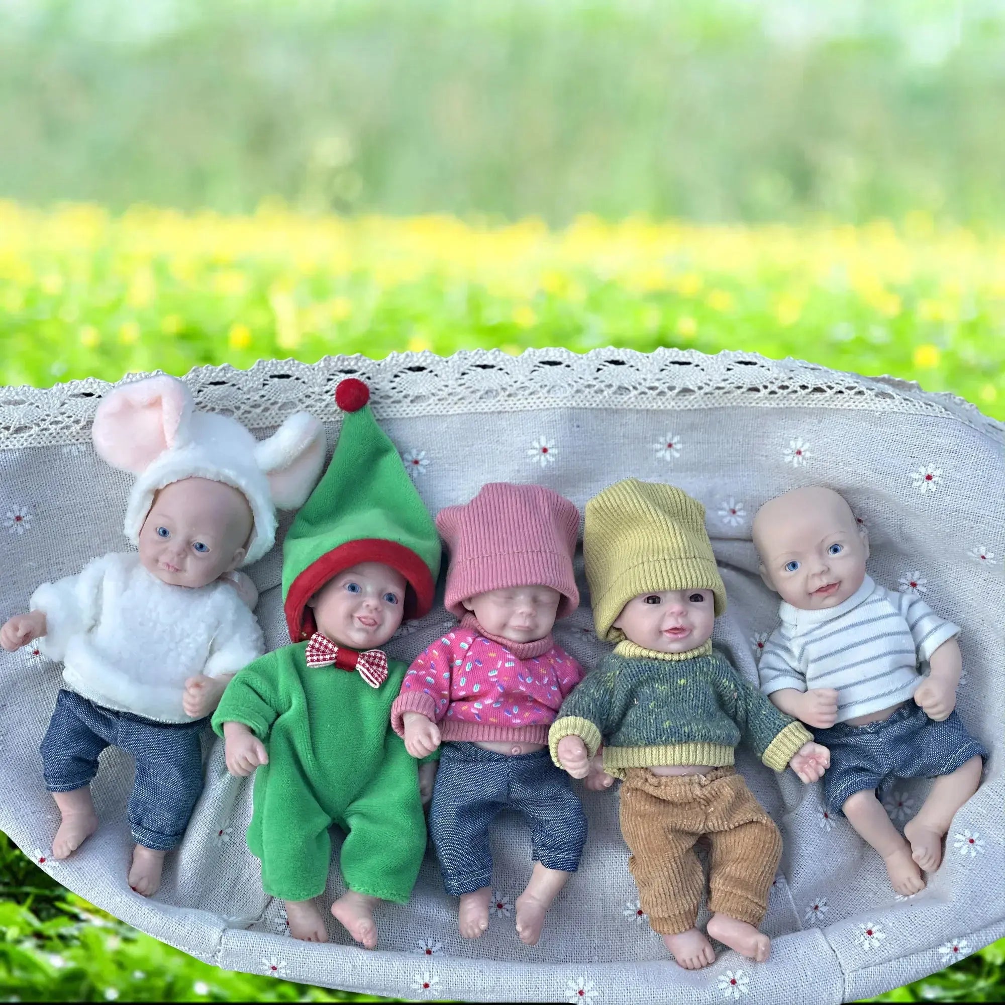 Image of Reborn Baby Dolls Lovely 6 Inch Palm Newborn Babies Full Body