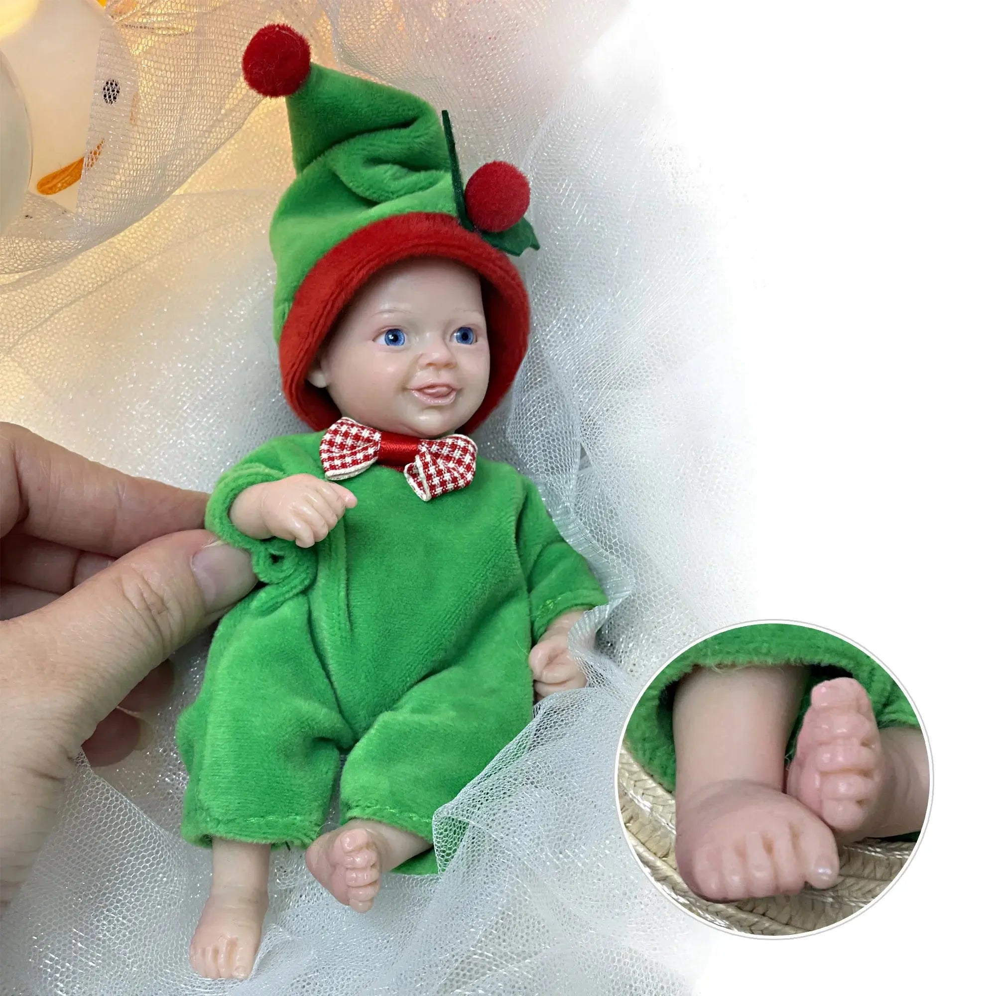 Image of Reborn Baby Dolls Lovely 6 Inch Palm Newborn Babies Full Body