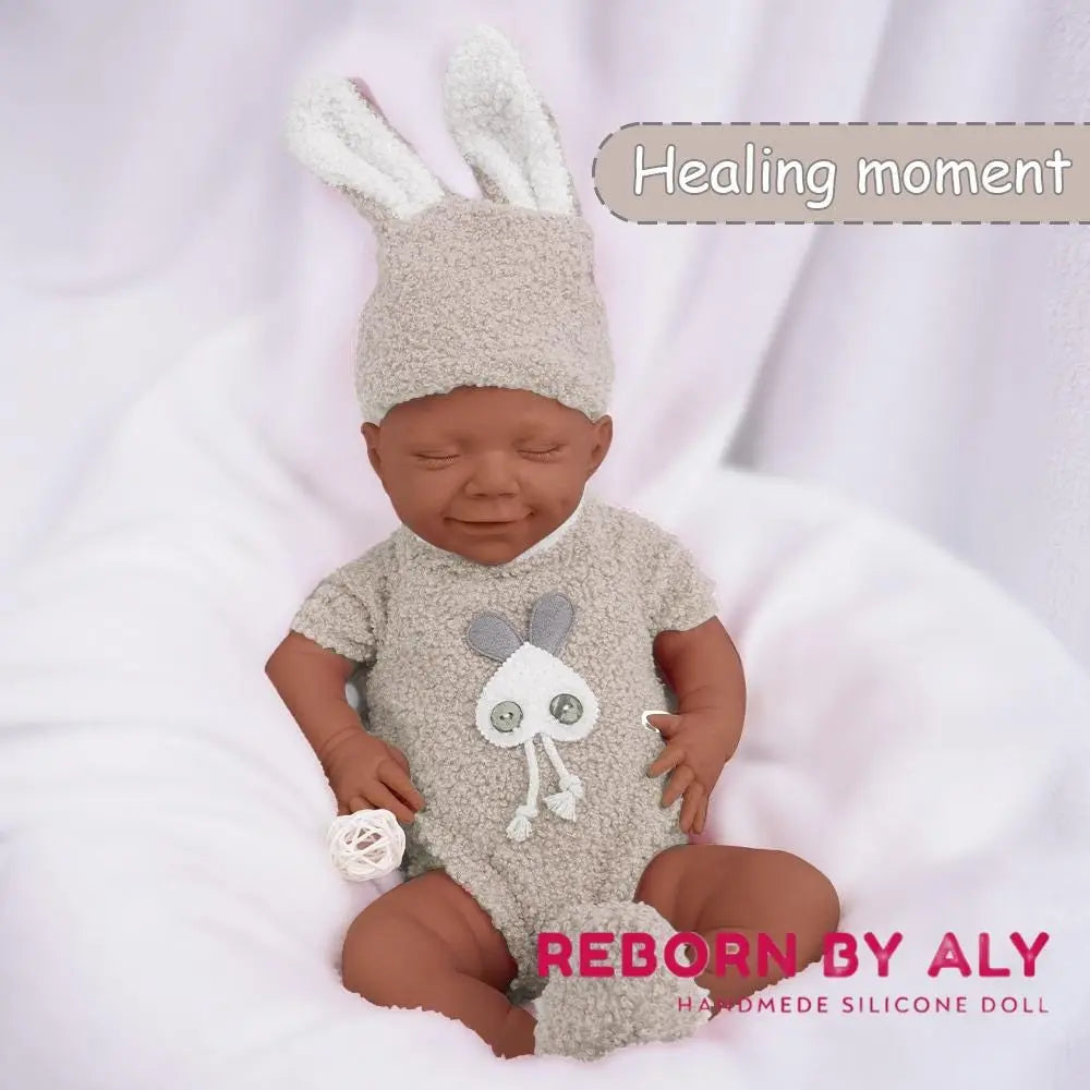 Lifelike 17" Full Body Silicone Reborn Baby Boy Doll - Washable Realistic - Africa American Black Reborn Doll - Kids Doll Gift rebornbabydolls.shop