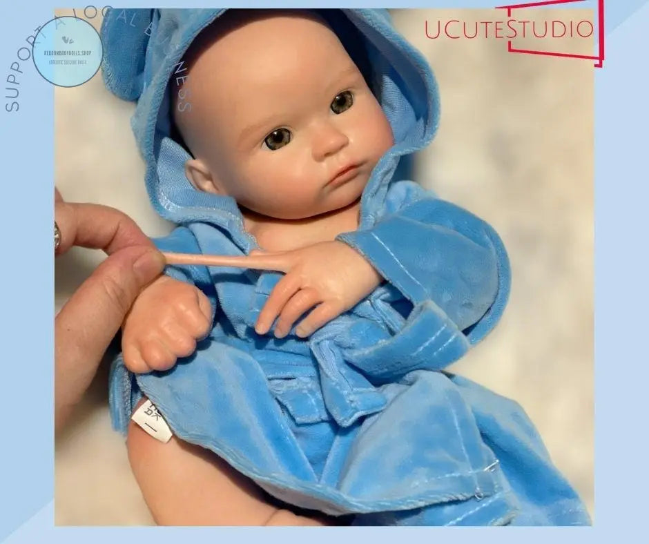 Realistic 13.7-Inch 35cm Silicone Reborn Baby Boy Doll – Soft Touch squishy, Can Drink & Wet, Full Body Handmade Newborn come with clothes rebornbabydolls.shop