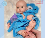 Realistic 13.7-Inch 35cm Silicone Reborn Baby Boy Doll – Soft Touch squishy, Can Drink & Wet, Full Body Handmade Newborn come with clothes rebornbabydolls.shop