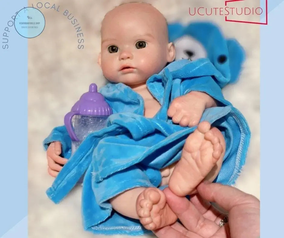 Realistic 13.7-Inch 35cm Silicone Reborn Baby Boy Doll – Soft Touch squishy, Can Drink & Wet, Full Body Handmade Newborn come with clothes rebornbabydolls.shop