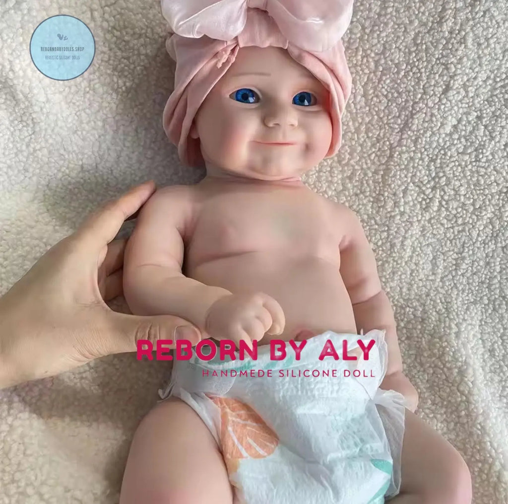 Realistic 20" Full Solid Silicone Reborn Baby Girl Doll | Waterproof Blue Eyes Newborn Gift | Lifelike Soft Kids Toy rebornbabydolls.shop