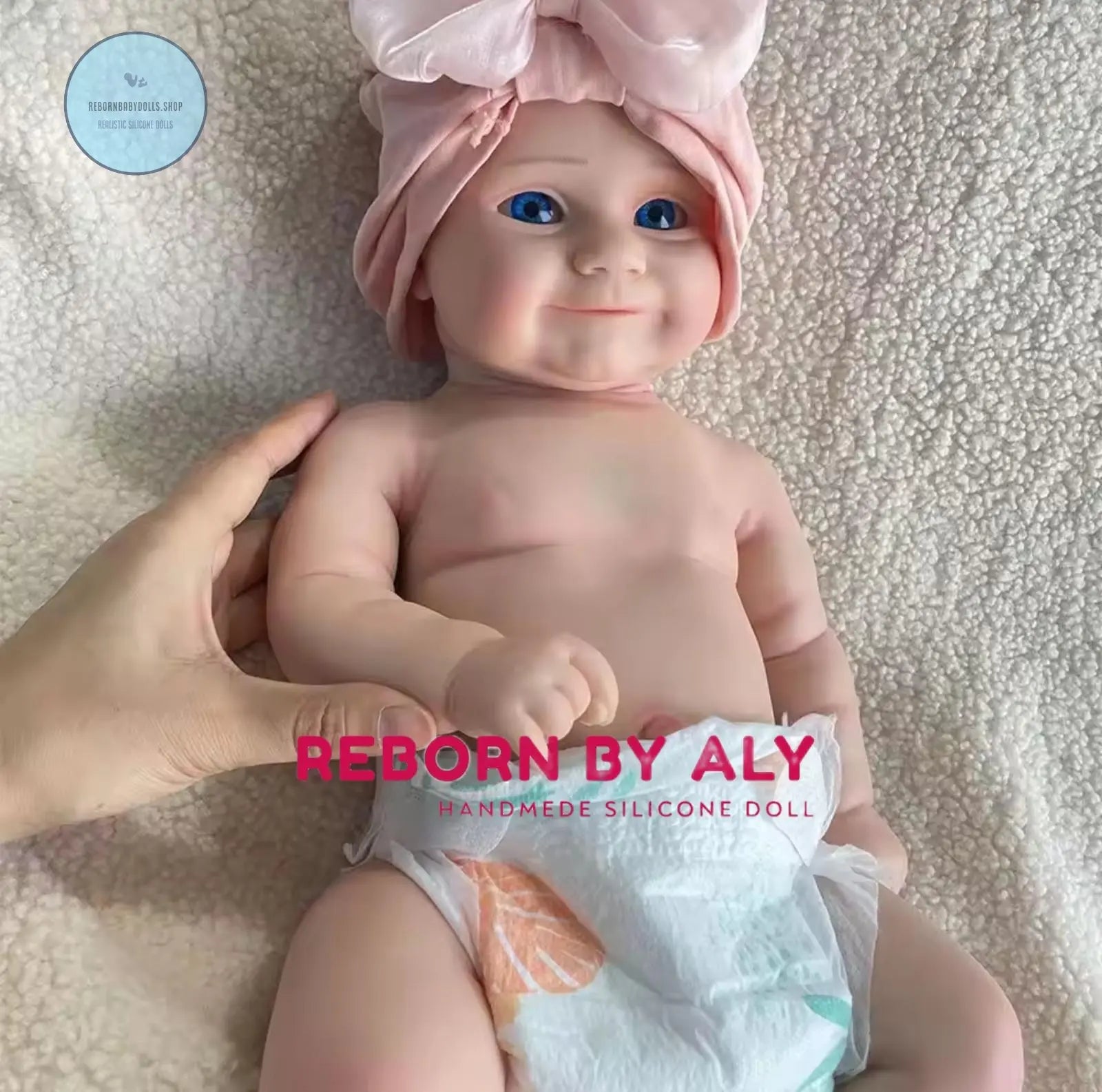 Realistic 20" Full Solid Silicone Reborn Baby Girl Doll | Waterproof Blue Eyes Newborn Gift | Lifelike Soft Kids Toy rebornbabydolls.shop