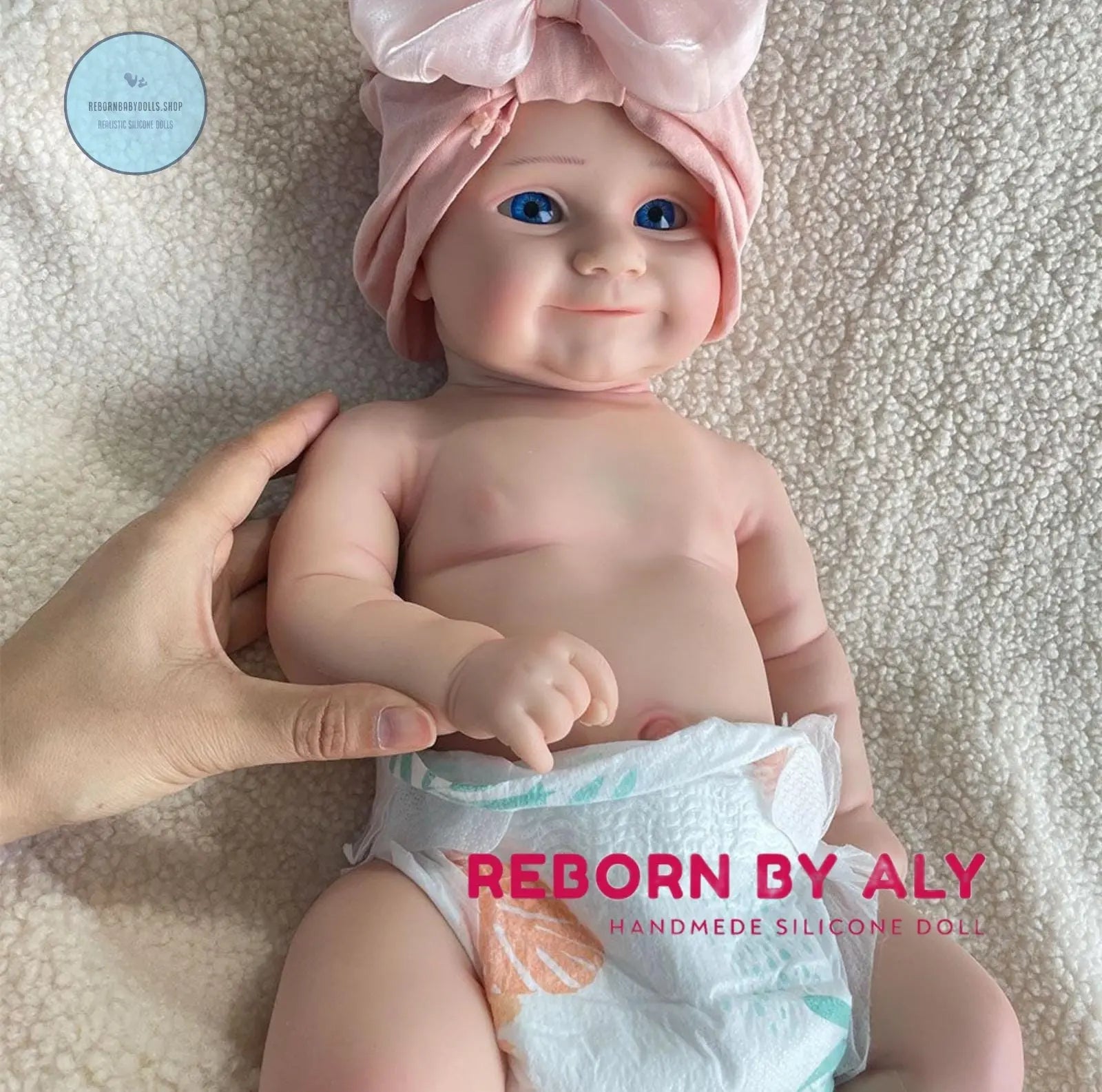 Realistic 20" Full Solid Silicone Reborn Baby Girl Doll | Waterproof Blue Eyes Newborn Gift | Lifelike Soft Kids Toy rebornbabydolls.shop