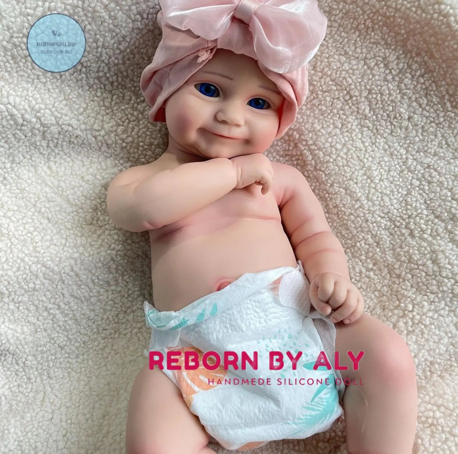 Realistic 20" Full Solid Silicone Reborn Baby Girl Doll | Waterproof Blue Eyes Newborn Gift | Lifelike Soft Kids Toy rebornbabydolls.shop