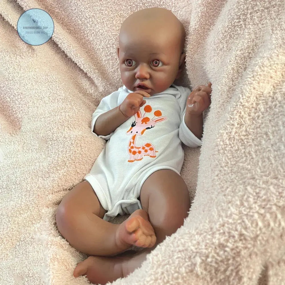 Image of Reborn Baby Dolls 100% Siold Silicone Reborn Baby Dark African Girl