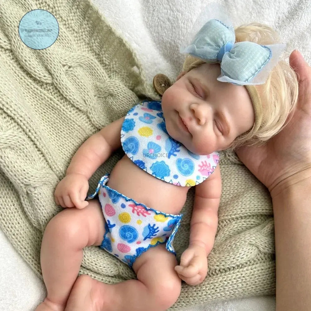 Image of Reborn Baby Dolls 12 Inch Mini Pascale With Rooted Hair Full Body