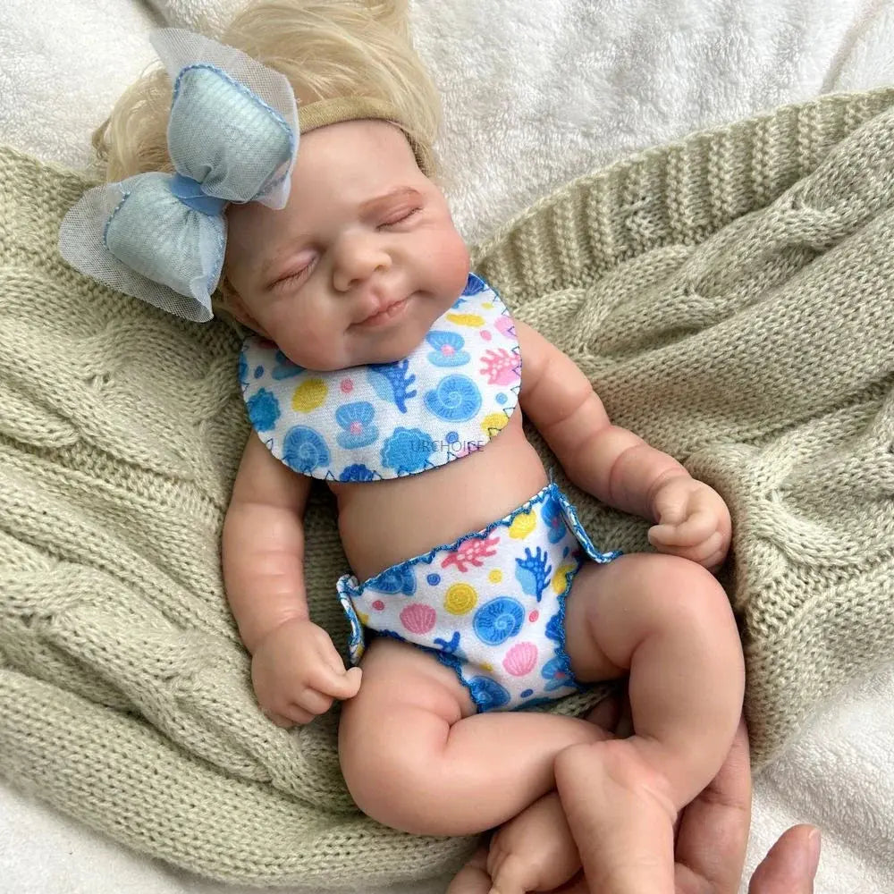 Image of Reborn Baby Dolls 12 Inch Mini Pascale With Rooted Hair Full Body