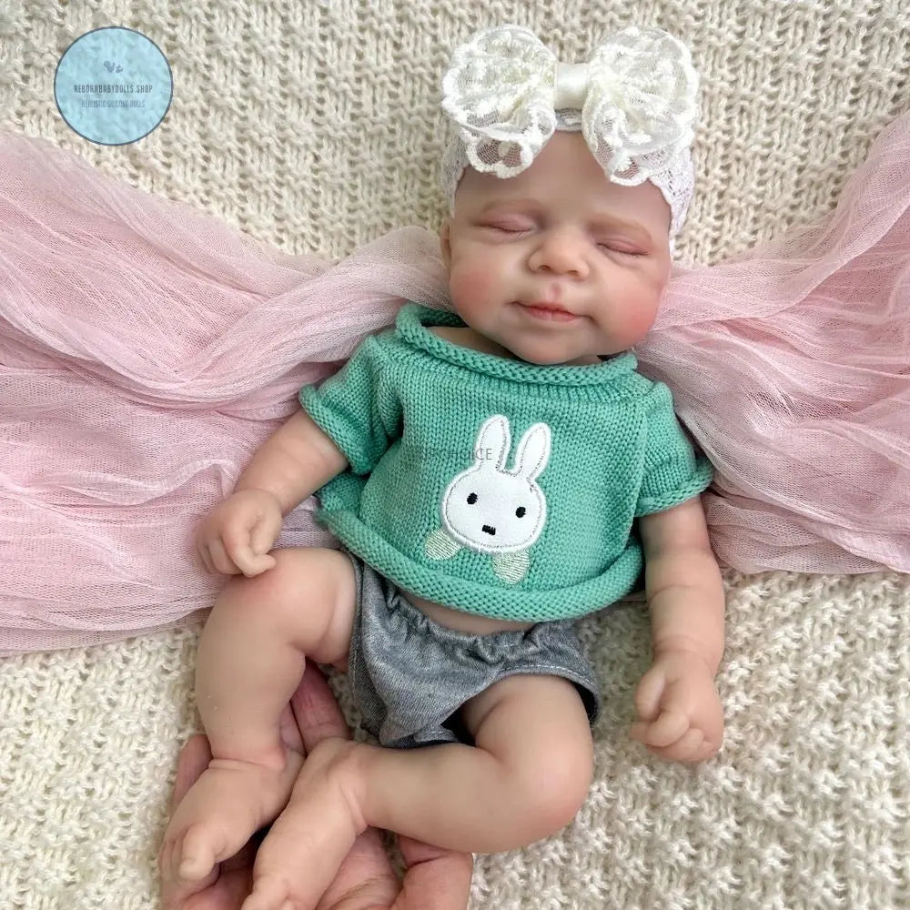 Image of Reborn Baby Dolls 12 Inch Mini Pascale With Rooted Hair Full Body