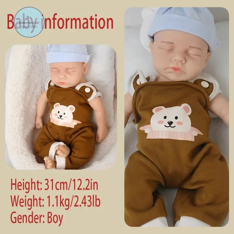 Image of Reborn Baby Dolls 12.2 Inch Open Full Silicone Rebirth Baby Doll,