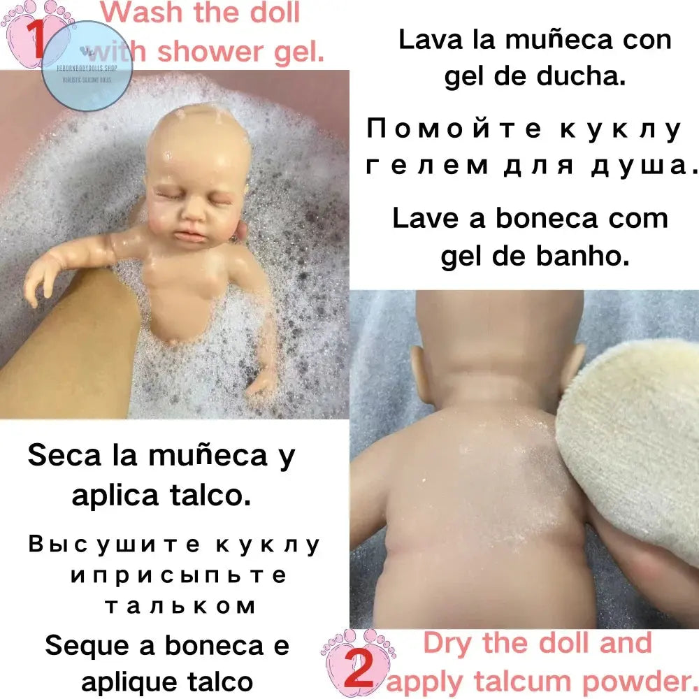 Image of Reborn Baby Dolls 13 Inch Dark Skin Silicone Reborn Baby Doll Luna