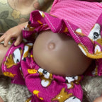 Image of Reborn Baby Dolls 13 Inch Mini Dark Skin Full Solid Silicone Reborn