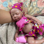 Image of Reborn Baby Dolls 13 Inch Mini Dark Skin Full Solid Silicone Reborn