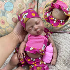 Image of Reborn Baby Dolls 13 Inch Mini Dark Skin Full Solid Silicone Reborn