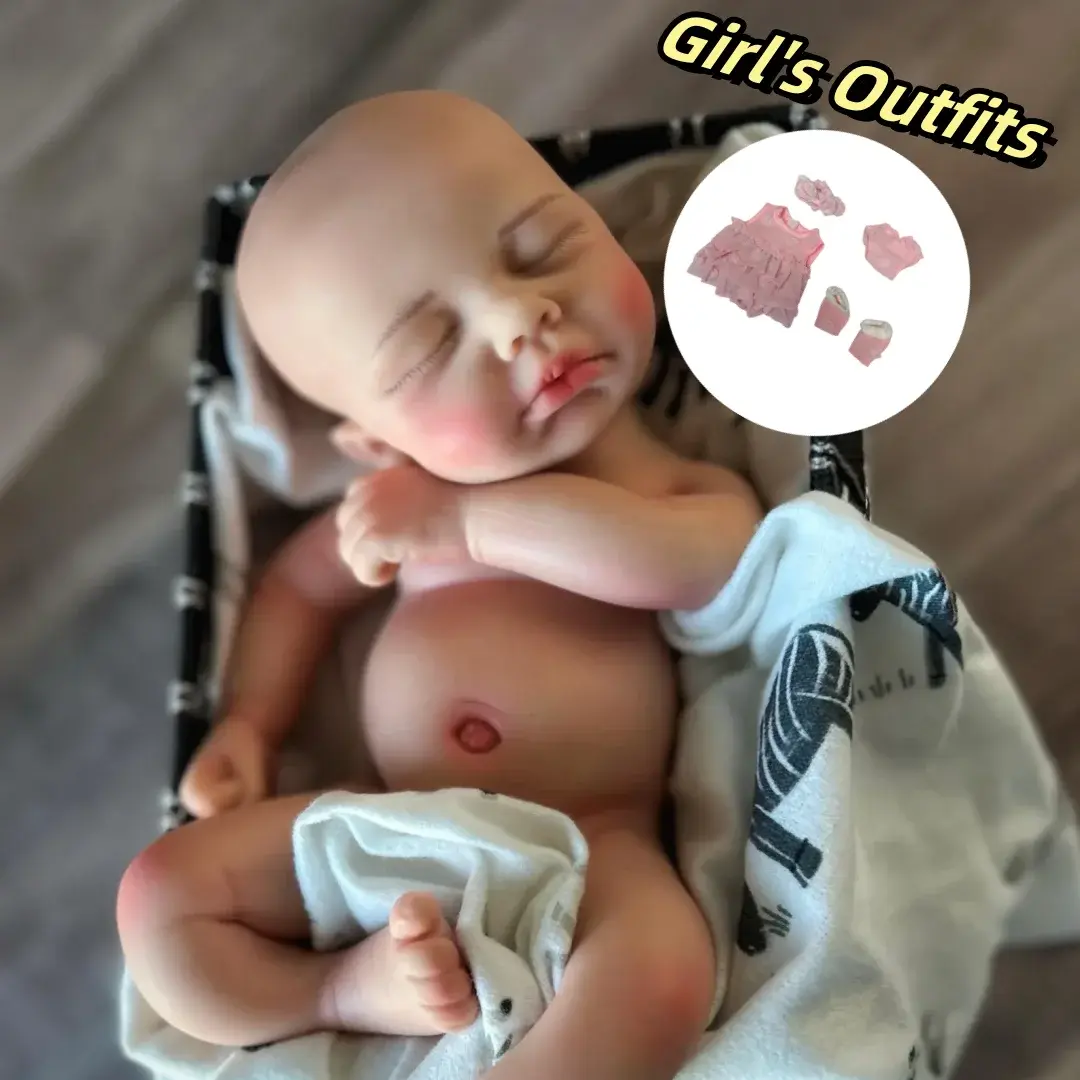 Image of Reborn Baby Dolls 13Inch Can Open Mouth Loulou Silicone Reborn Girl &
