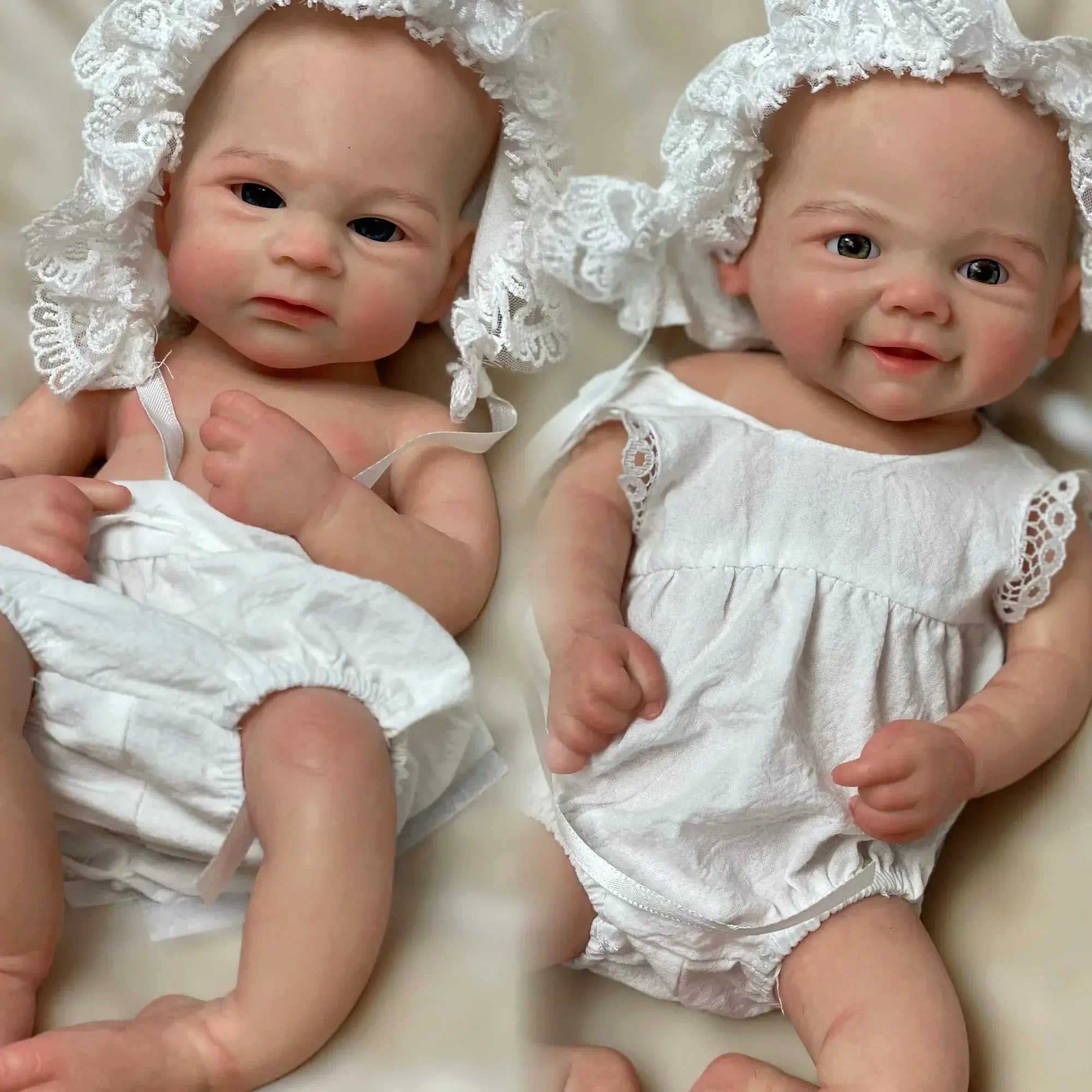 Image of Reborn Baby Dolls 13Inch Vivienne&Elijha All Silicone Reborn Doll