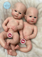 Image of Reborn Baby Dolls 13Inch Vivienne&Elijha All Silicone Reborn Doll