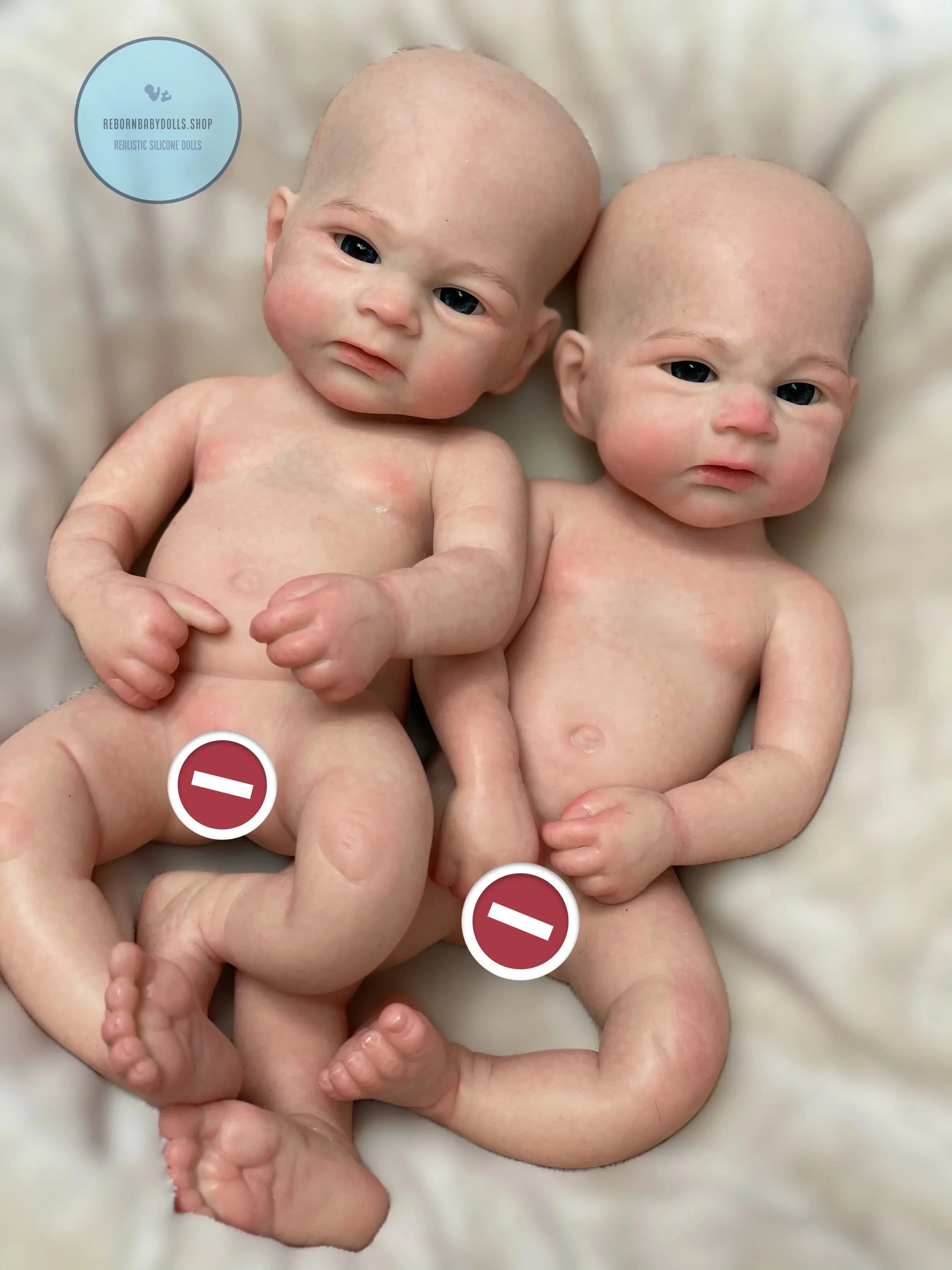 Image of Reborn Baby Dolls 13Inch Vivienne&Elijha All Silicone Reborn Doll