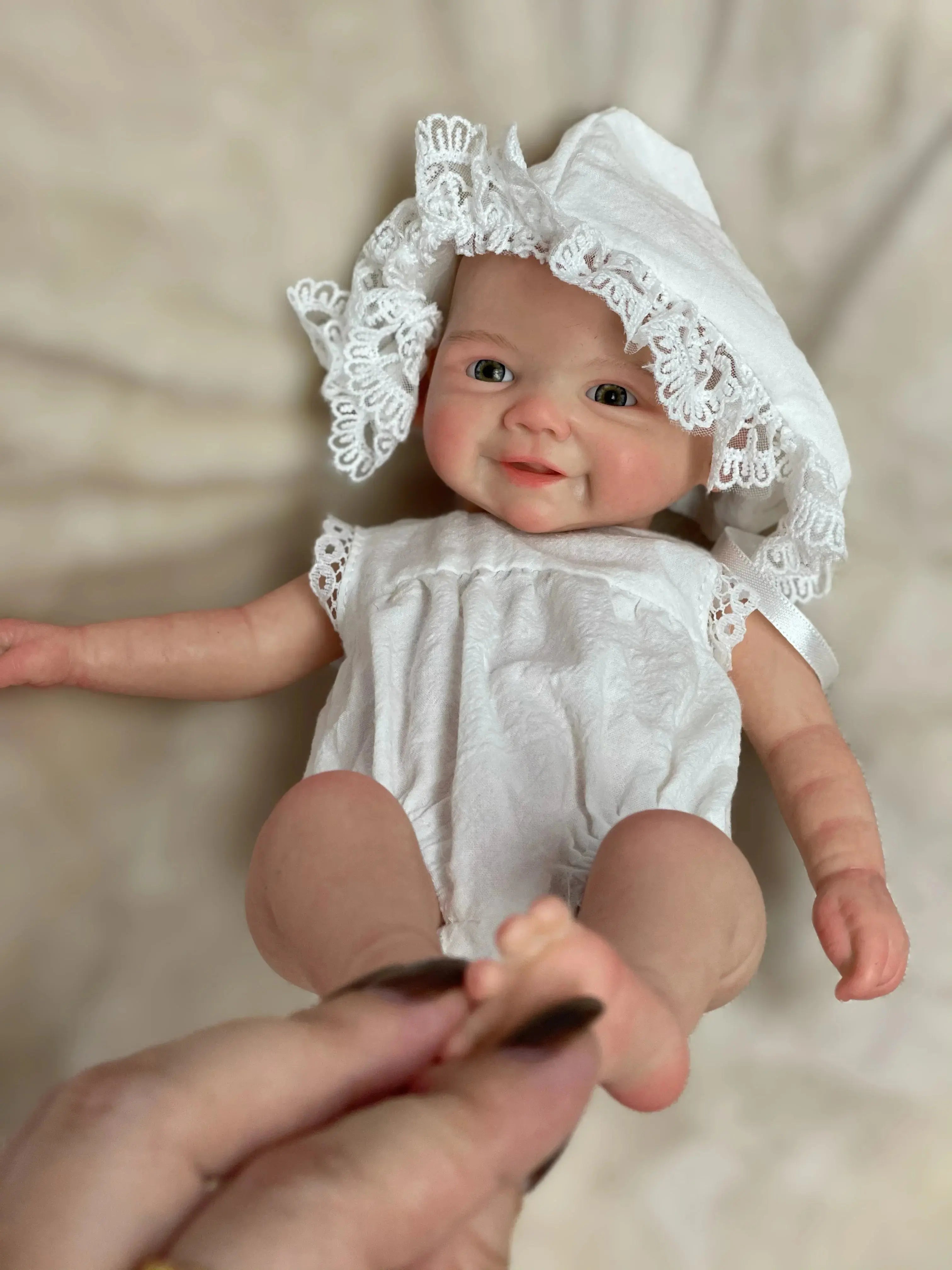 Image of Reborn Baby Dolls 13Inch Vivienne&Elijha All Silicone Reborn Doll