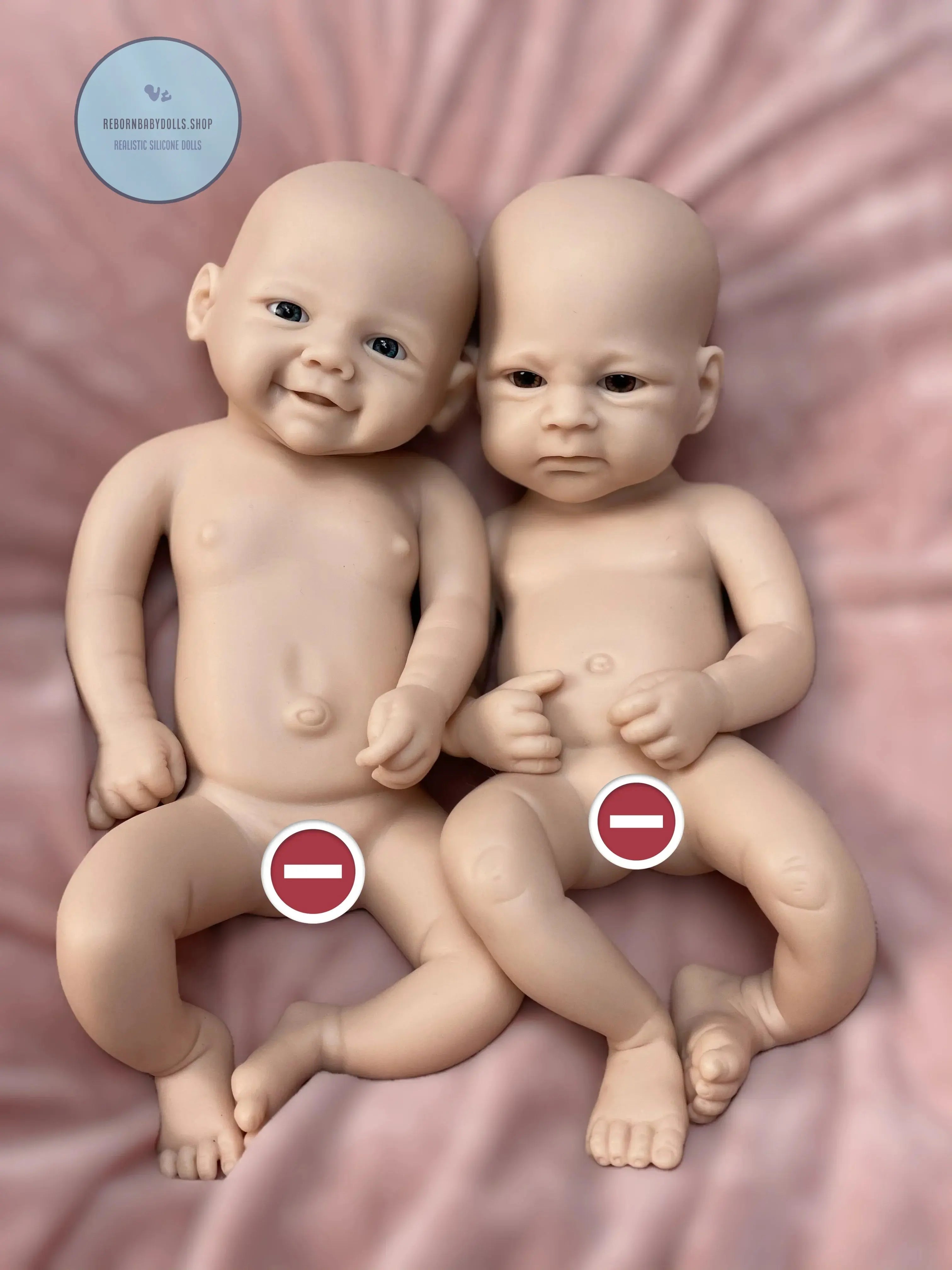 Image of Reborn Baby Dolls 13Inch Vivienne&Elijha All Silicone Reborn Doll