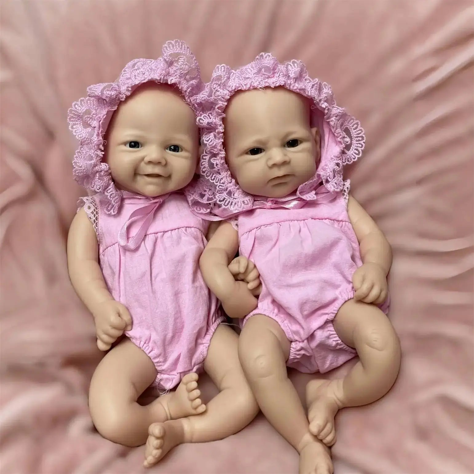 Image of Reborn Baby Dolls 13Inch Vivienne&Elijha All Silicone Reborn Doll
