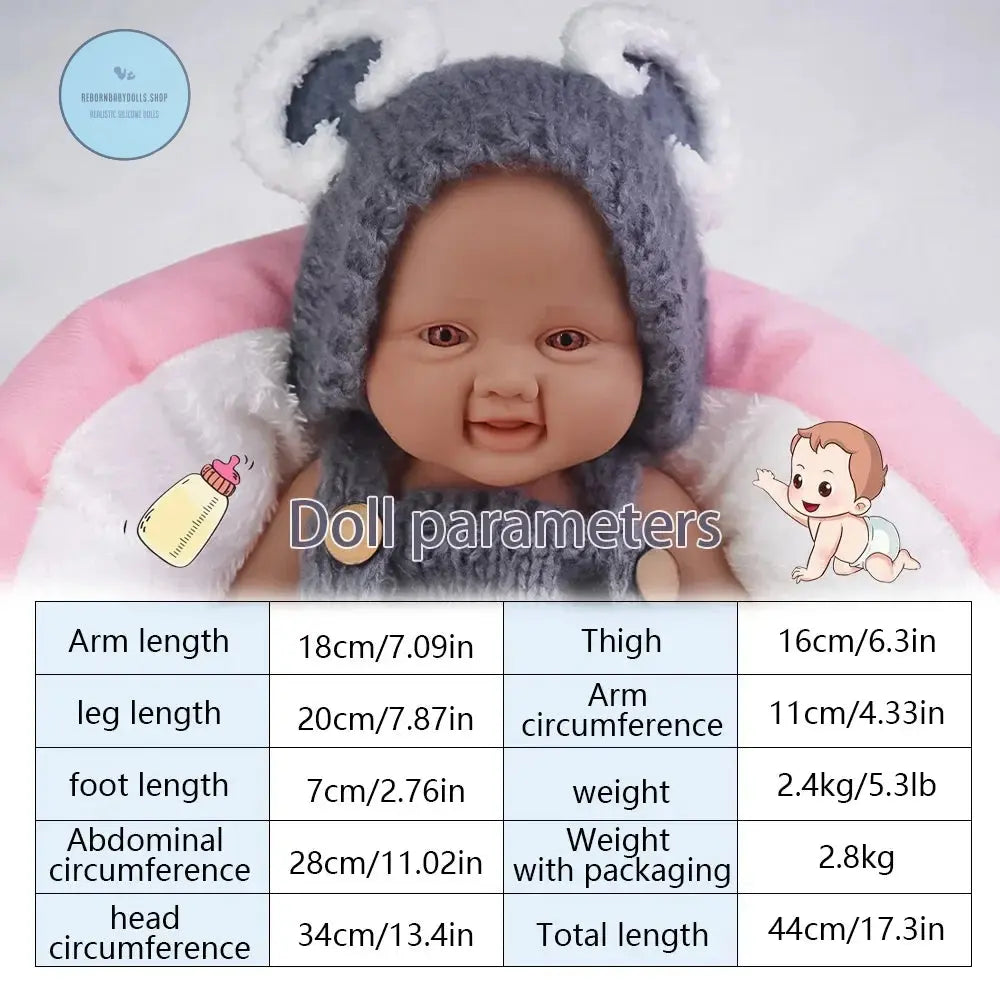 Image of Reborn Baby Dolls 17.3-Inch Stunning Smile With Open Eyes! Medical
