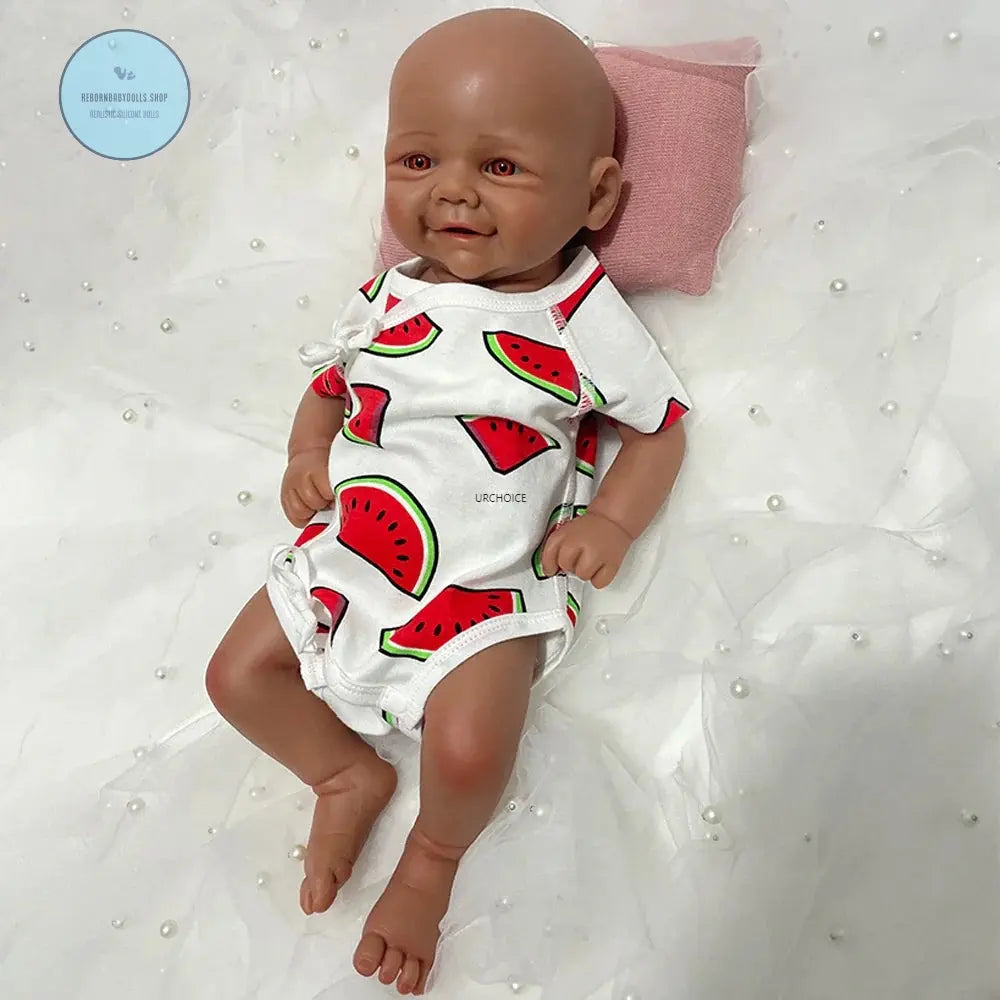 Image of Reborn Baby Dolls 17Inch Black Skin Realistic Soft Silicone Reborn