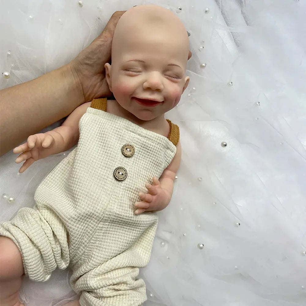Image of Reborn Baby Dolls 18 Inch Full Platinum Silicone Reborn Baby Girl