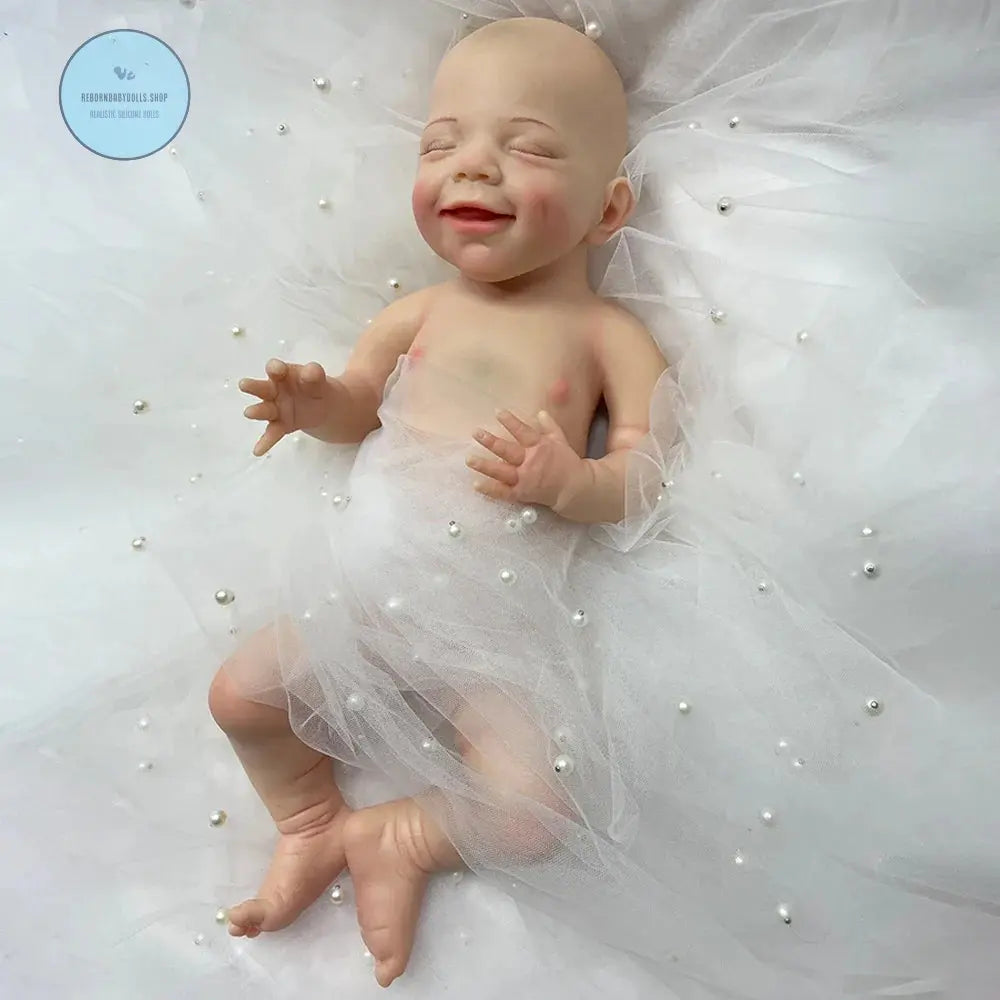 Image of Reborn Baby Dolls 18 Inch Full Platinum Silicone Reborn Baby Girl