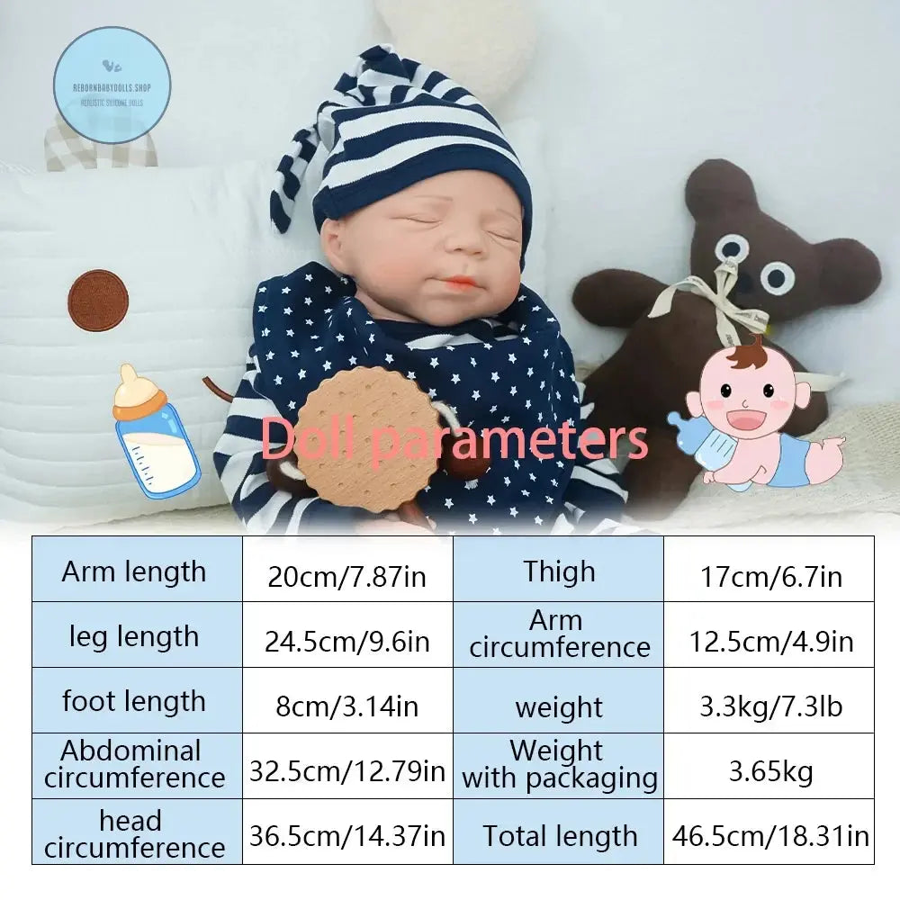 Image of Reborn Baby Dolls 18.3 Inches/3.3Kg Baby Touch Solid One-Piece