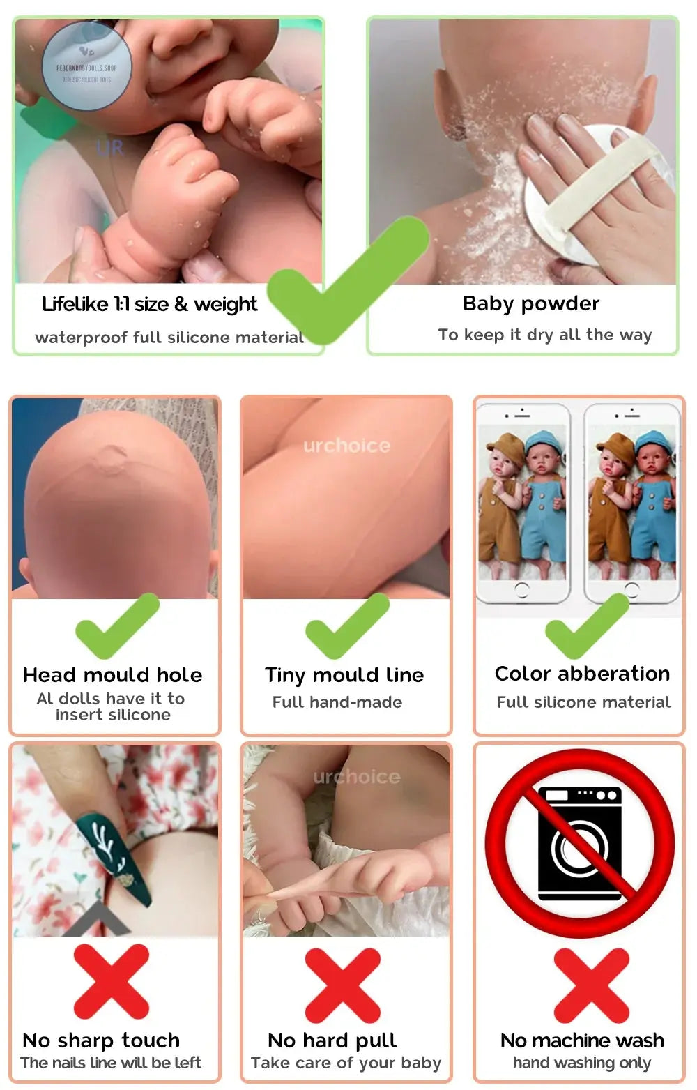 Image of Reborn Baby Dolls 18Inch Realistic Weight Newborn Baby Girl Lifelike
